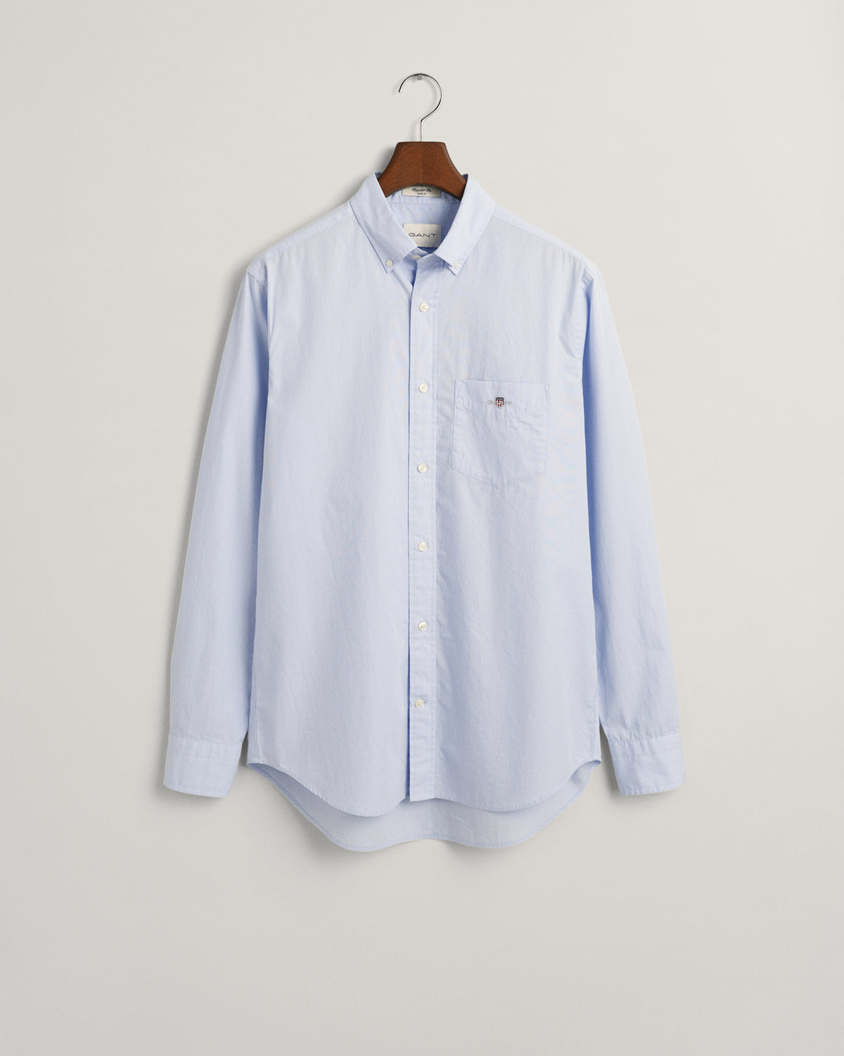 LIGHT BLUE, REG CLASSIC POPLIN SHIRT, FLAT-LAY BY GANT AU.