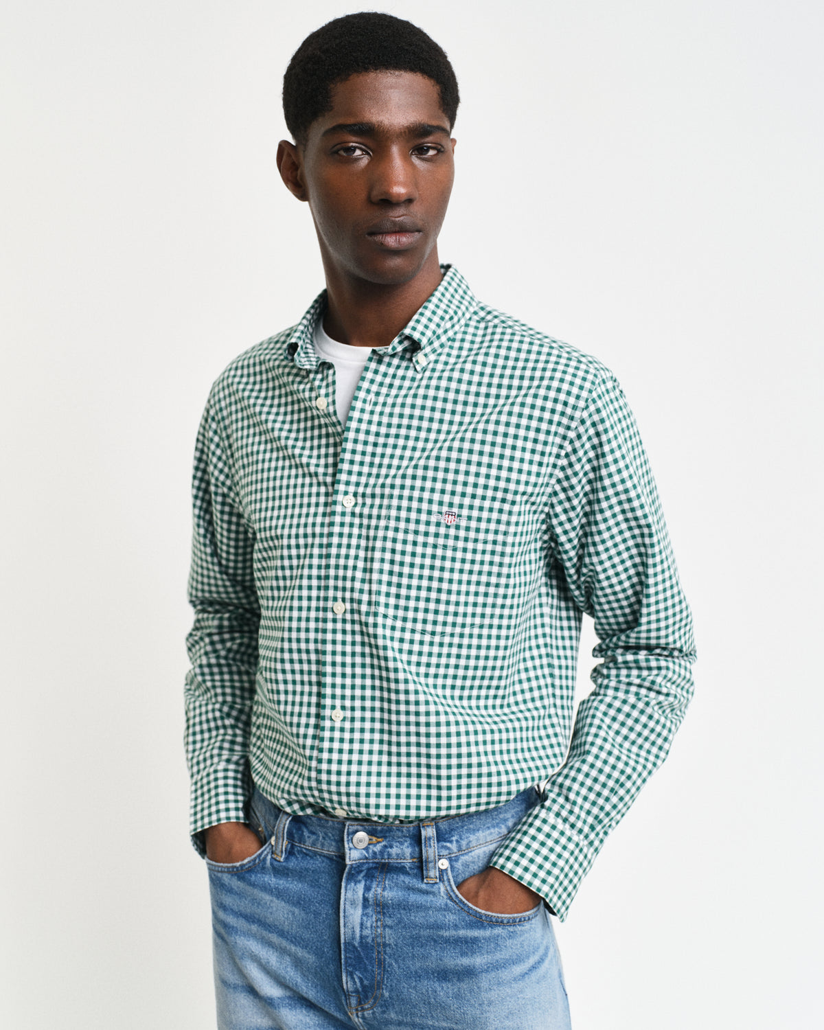 Regular Fit Gingham Poplin Shirt