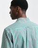 MODEL WEARING REG CLASSIC POPLIN GINGHAM SHIRT