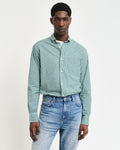DEEP FOREST GREEN, REG CLASSIC POPLIN GINGHAM SHIRT, FRONT-VIEW BY GANT AU.