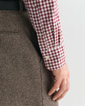 WINE RED, REG CLASSIC POPLIN GINGHAM SHIRT, CLOSE-UP BY GANT AU.
