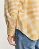 MODEL WEARING REG CLASSIC POPLIN GINGHAM SHIRT