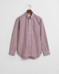 WINE RED, REG CLASSIC POPLIN STRIPE SHIRT, FLAT-LAY BY GANT AU.