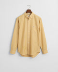MAPLE YELLOW, REG CLASSIC POPLIN STRIPE SHIRT, FLAT-LAY BY GANT AU.