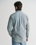 DEEP FOREST GREEN, REG POPLIN MICRO GINGHAM SHIRT, BACK-VIEW BY GANT AU.