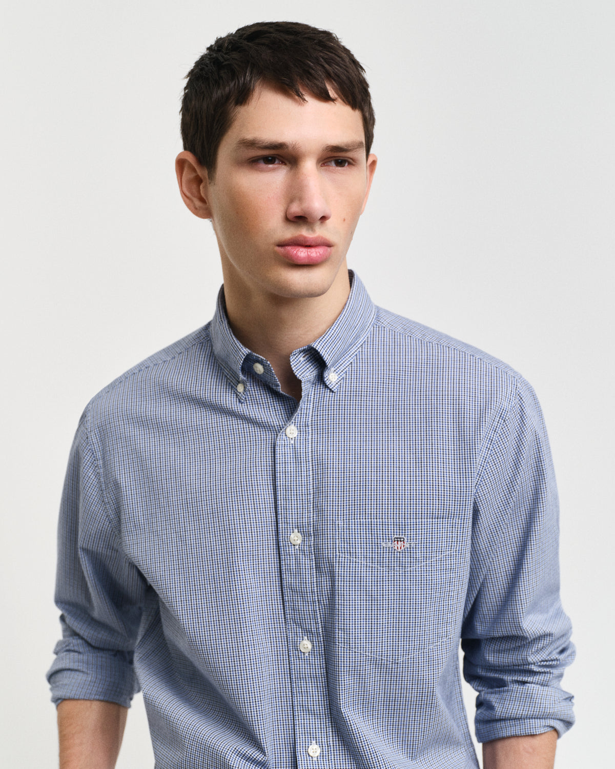 Regular Fit Micro Gingham Poplin Shirt