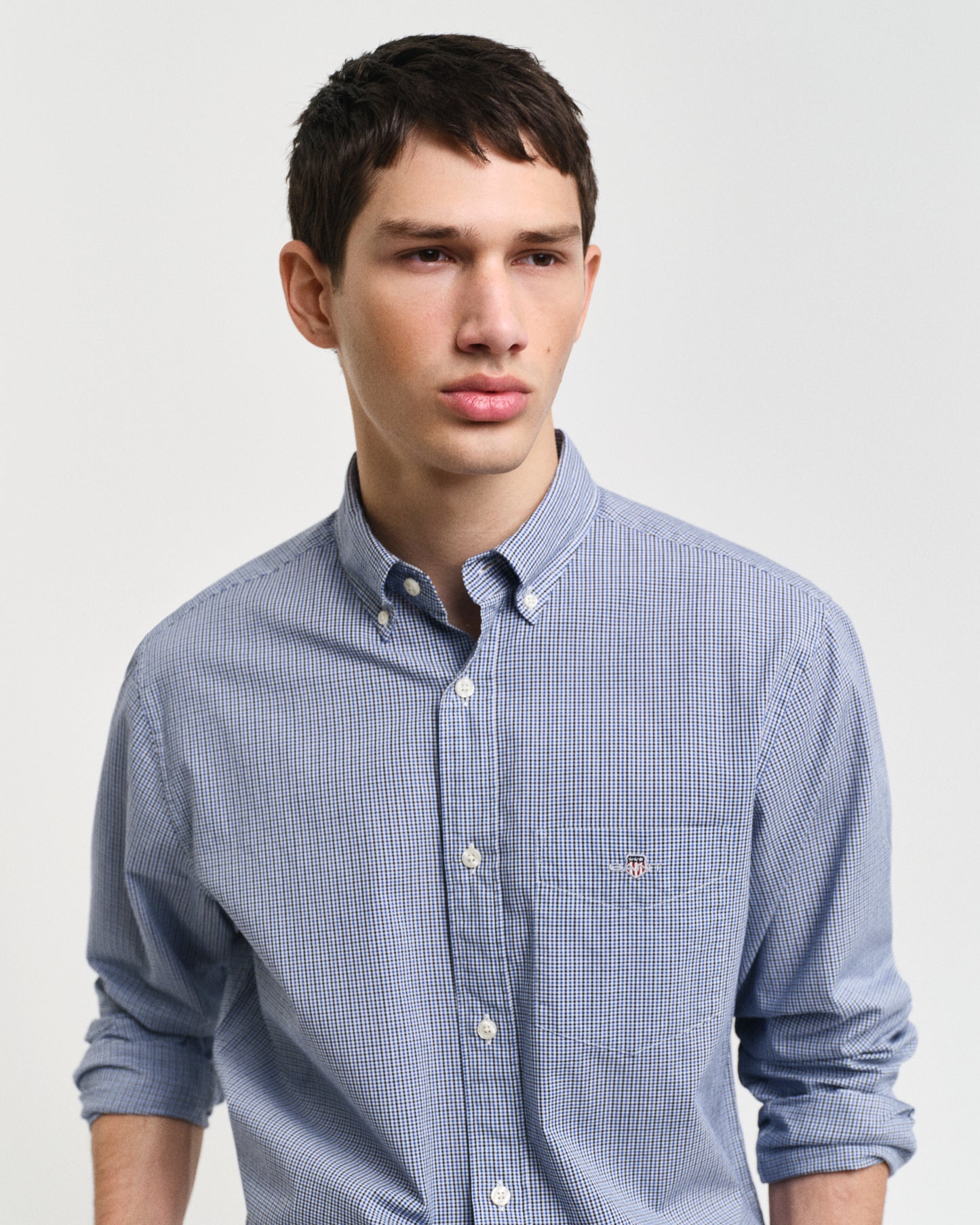 Regular Fit Micro Gingham Poplin Shirt