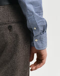 COLLEGE BLUE, REG POPLIN MICRO GINGHAM SHIRT, CLOSE-UP BY GANT AU.
