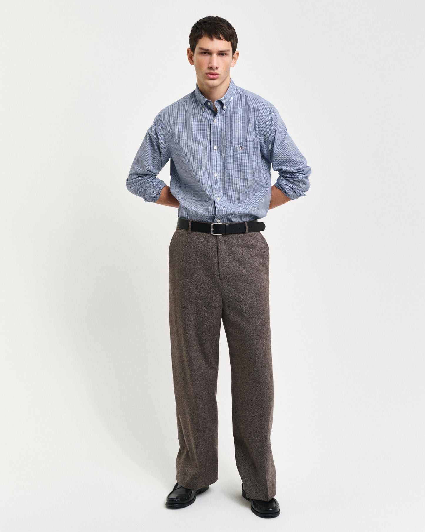 COLLEGE BLUE, REG POPLIN MICRO GINGHAM SHIRT BY GANT AU.