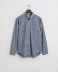 COLLEGE BLUE, REG POPLIN SMALL CHECK SHIRT, FLAT-LAY BY GANT AU.