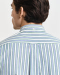 DEEP FOREST GREEN, REG POPLIN STRIPE SHIRT, CLOSE-UP BY GANT AU.