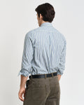 DEEP FOREST GREEN, REG POPLIN STRIPE SHIRT, BACK-VIEW BY GANT AU.