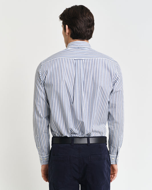 CLEAR SKY, REG POPLIN STRIPE SHIRT, BACK-VIEW BY GANT AU.