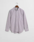 WINE RED, REG POPLIN STRIPE SHIRT, FLAT-LAY BY GANT AU.