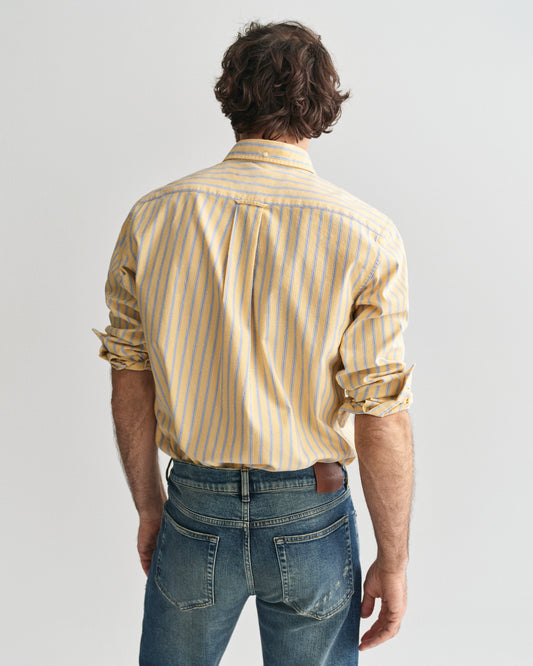FADED SUNSET, REG ARCHIVE OXFORD STRIPE SHIRT, BACK-VIEW BY GANT AU.