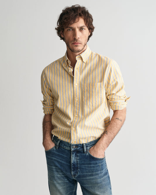 FADED SUNSET, REG ARCHIVE OXFORD STRIPE SHIRT, FRONT-VIEW BY GANT AU.