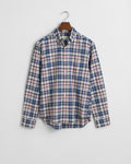 DUSTY PINK, REG ARCHIVE OXFORD CHECK SHIRT, FLAT-LAY BY GANT AU.