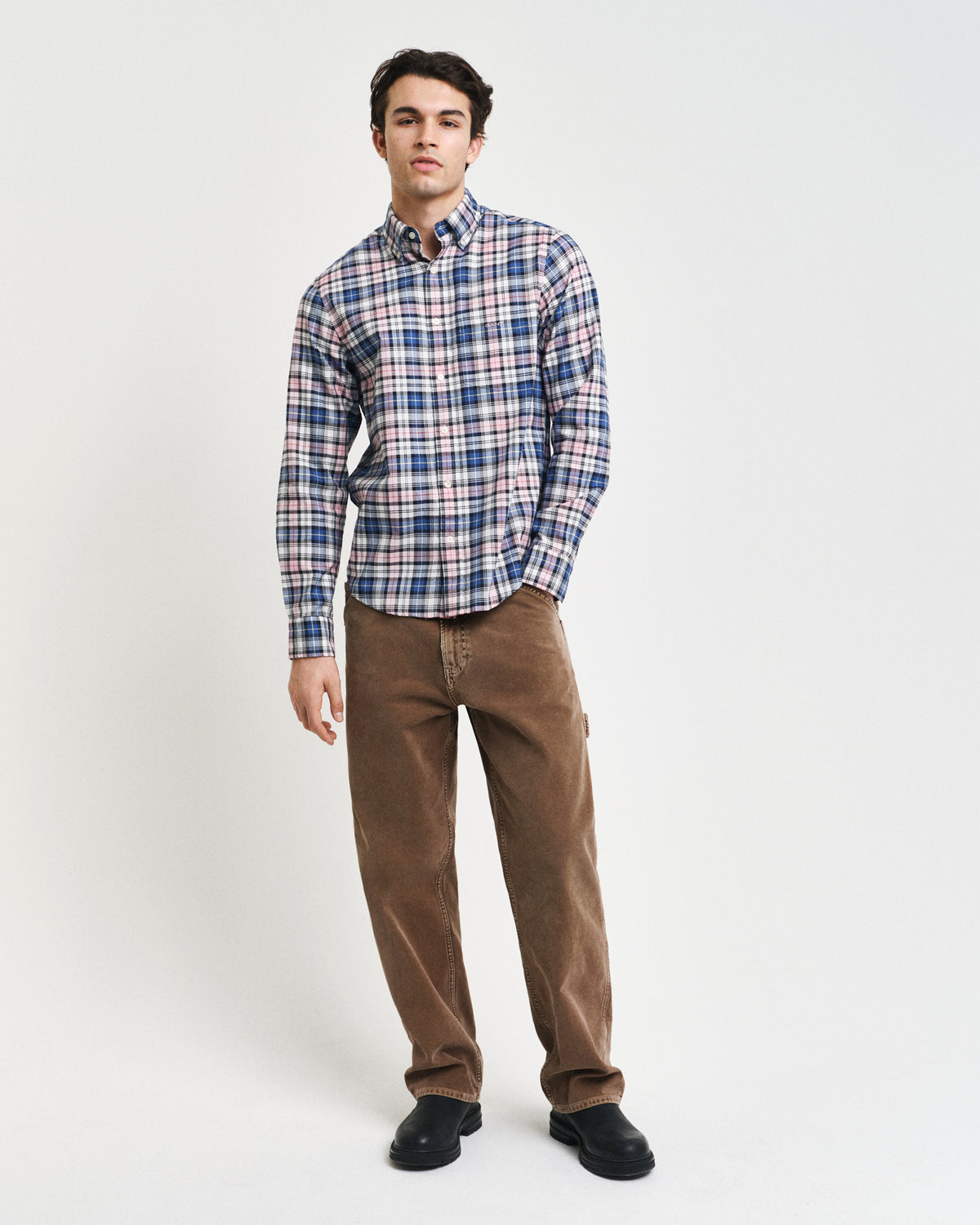 DUSTY PINK, REG ARCHIVE OXFORD CHECK SHIRT BY GANT AU.