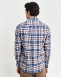 DUSTY PINK, REG ARCHIVE OXFORD CHECK SHIRT, BACK-VIEW BY GANT AU.