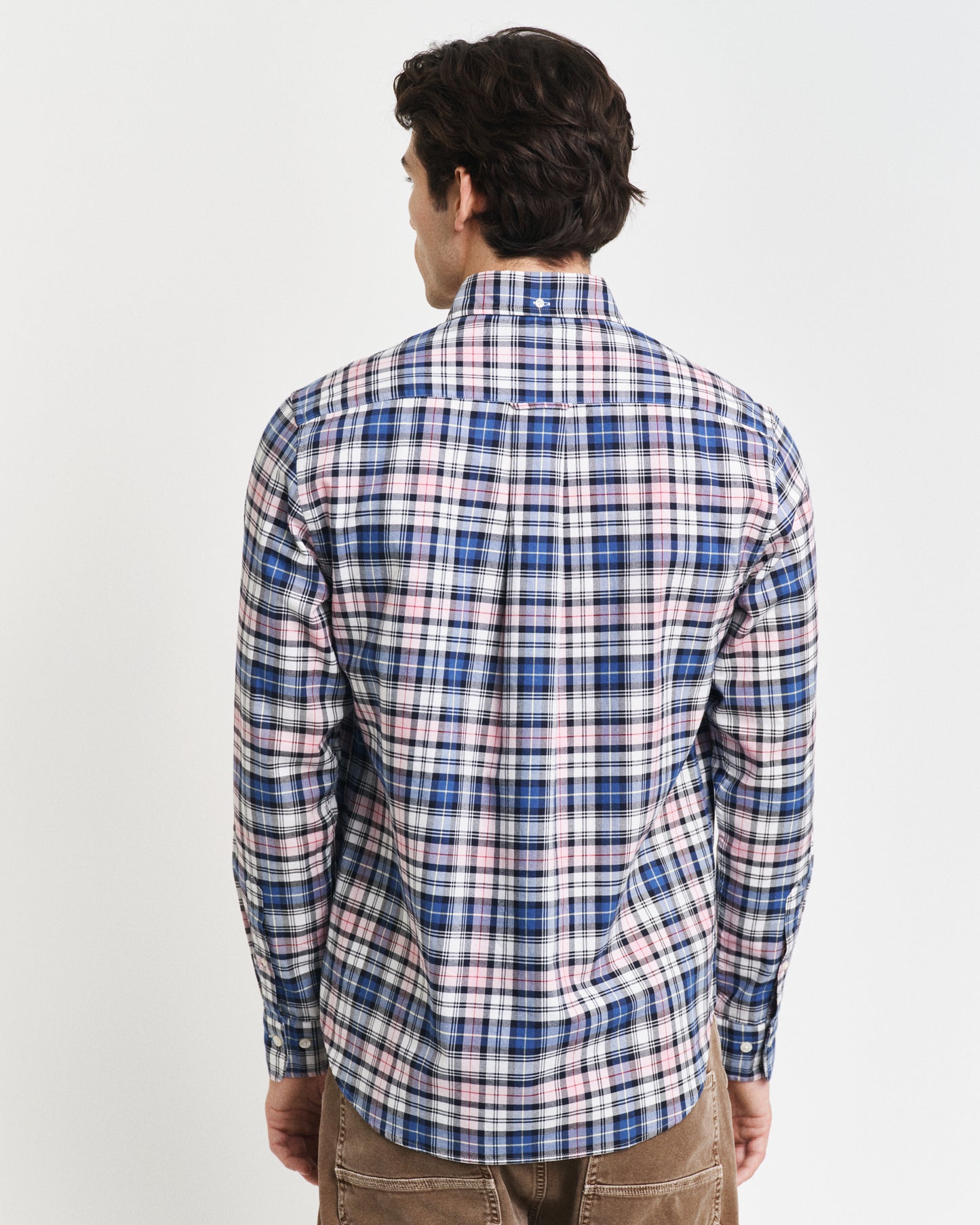 DUSTY PINK, REG ARCHIVE OXFORD CHECK SHIRT, BACK-VIEW BY GANT AU.