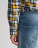 MODEL WEARING REG ARCHIVE OXFORD CHECK SHIRT