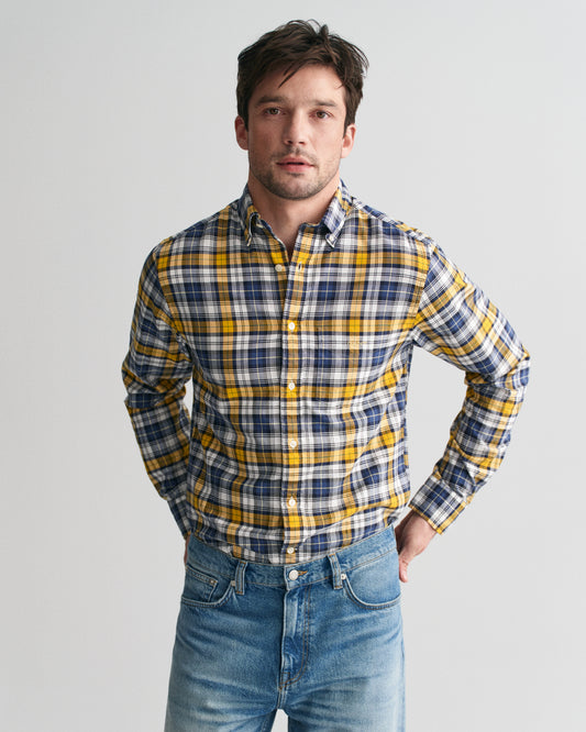 FADED SUNSET, REG ARCHIVE OXFORD CHECK SHIRT, FRONT-VIEW BY GANT AU.