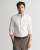 WHITE, SLIM OXFORD STRETCH STRIPE SHIRT, FRONT-VIEW BY GANT AU.