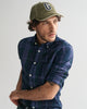 DUSTY NAVY, REG GMNT DYED CHECK SHIRT, CLOSE-UP BY GANT AU.