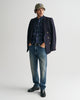 DUSTY NAVY, REG GMNT DYED CHECK SHIRT BY GANT AU.