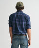 DUSTY NAVY, REG GMNT DYED CHECK SHIRT, BACK-VIEW BY GANT AU.
