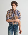 CACOA, REG LIGHT TWILL CHECK SHIRT, FRONT-VIEW BY GANT AU.