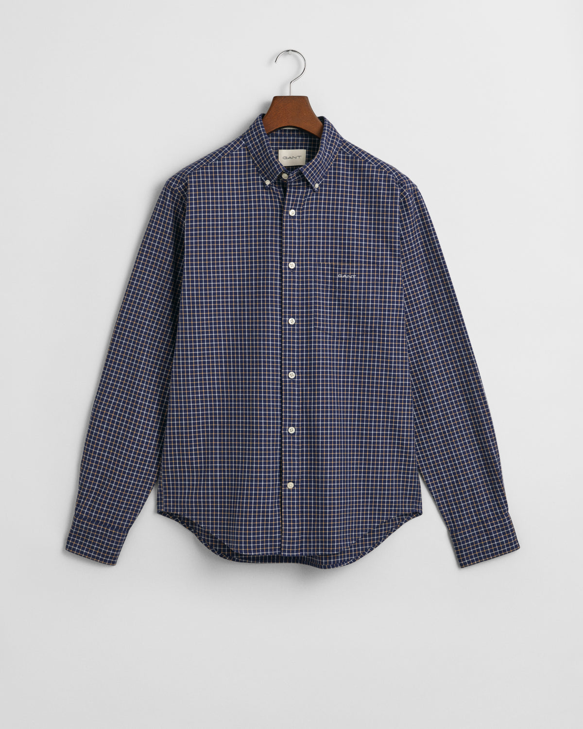 PERSIAN BLUE, REG JASPE TATTERSALL SHIRT, FLAT-LAY BY GANT AU.