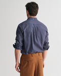 PERSIAN BLUE, REG JASPE TATTERSALL SHIRT, BACK-VIEW BY GANT AU.