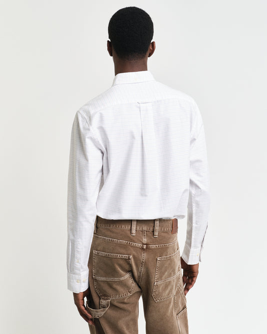 LIGHT PINK, REG CLASSIC OXFORD CHECK SHIRT, BACK-VIEW BY GANT AU.