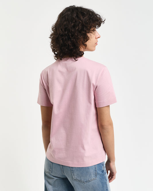 DUSTY PINK, REG SHIELD SS T-SHIRT, BACK-VIEW BY GANT AU.