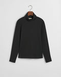 BLACK, SLIM RIB TURTLENECK, FLAT-LAY BY GANT AU.
