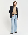 CARAMEL BEIGE, SLIM RIB TURTLENECK BY GANT AU.