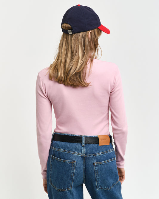 DUSTY PINK, SLIM RIB TURTLENECK, BACK-VIEW BY GANT AU.