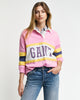 CANDY PINK, COLOR BLOCK RUGGER, FRONT-VIEW BY GANT AU.