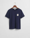 CLASSIC BLUE, REG G BADGE SS T-SHIRT BY GANT AU.
