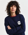 CLASSIC BLUE, G BADGE C-NECK SWEAT, CLOSE-UP BY GANT AU.