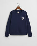 CLASSIC BLUE, G BADGE C-NECK SWEAT, FLAT-LAY BY GANT AU.