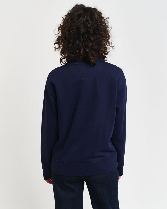 CLASSIC BLUE, G BADGE C-NECK SWEAT, BACK-VIEW BY GANT AU.