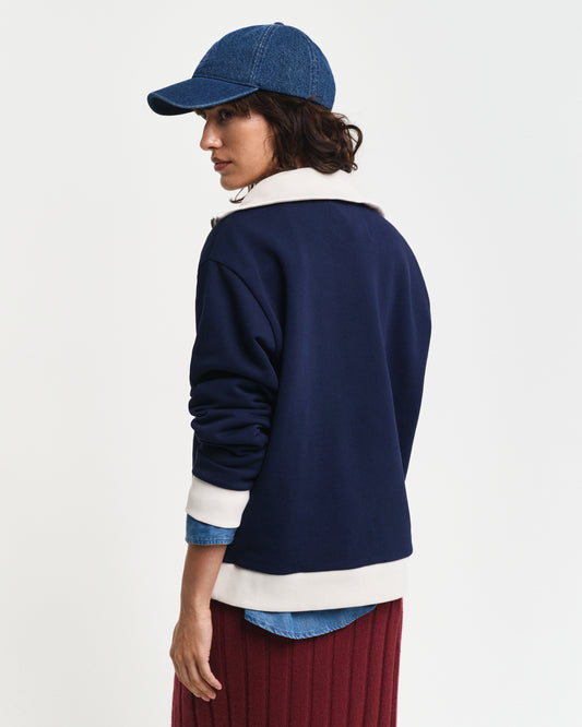 CLASSIC BLUE, SMALL GRAPHIC HALF ZIP SWEAT, BACK-VIEW BY GANT AU.
