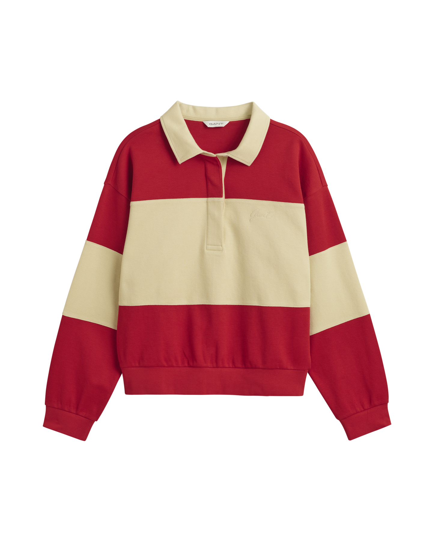 Piqué Textured Color Blocked Rugger