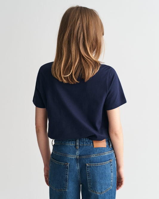 CLASSIC BLUE, REG SMALL GRAPHIC SS T-SHIRT, BACK-VIEW BY GANT AU.