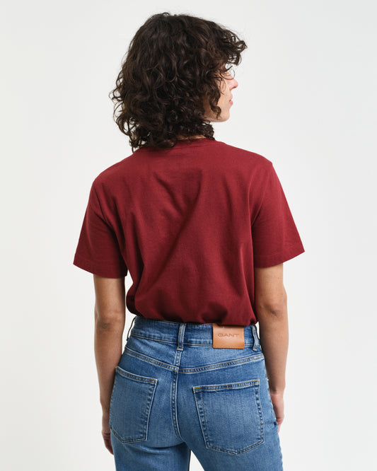 PLUMPED RED, REG SMALL GRAPHIC SS T-SHIRT, BACK-VIEW BY GANT AU.