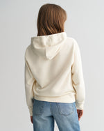 CREAM, SMALL GRAPHIC HOODIE, BACK-VIEW BY GANT AU.