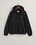 BLACK, SHIELD HOODIE, FLAT-LAY BY GANT AU.
