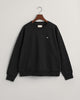 BLACK, SHIELD C-NECK SWEAT, FLAT-LAY BY GANT AU.